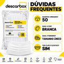 Máscara Cirúrgica Tripla Branca Com Elástico 50un - Descarbox