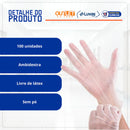 Luva de Vinil Com Pó 100un - Celeste