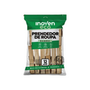 Prendedor de Roupa de Bambu Com 12un Inoven