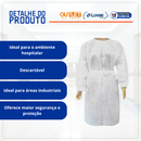Avental Descartável Branco Manga Longa 40G 10un - Anadona