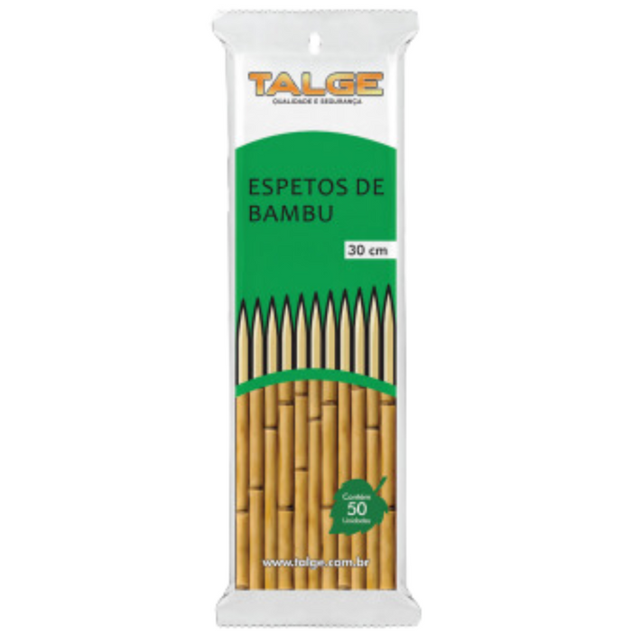 Espeto De Churrasco Bambu 30cm 50un - Talge