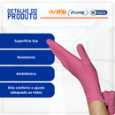 Luva de Procedimento Nitrílica Rosa Sem Pó 100un - Descarpack