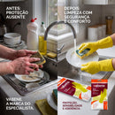 Luva de Limpeza Látex Multiuso Amarela Tamanho G 1 Par - Vabene