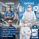 Avental Descartável Manga Longa Com Elástico  10un - Anadona