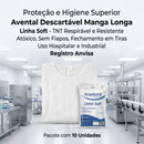 Avental Descartável Manga Longa Com Elástico  10un - Anadona