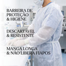 Avental Descartável Manga Longa Com Elástico  10un - Anadona