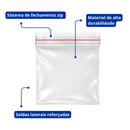Saco Plástico Zip N12 35x45cm 50un - Vabene