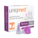 Agulha Descartável Para Caneta de Insulina 5x0,25mm 31G 7un - Uniqmed