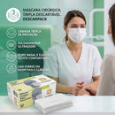 Máscara Cirúrgica Tripla com Elástico 50un - Descarpack