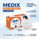 Máscara Descartável Cirúrgica Branca 50un - Medix