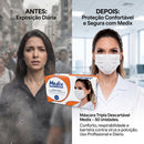 Máscara Descartável Cirúrgica Branca 50un - Medix