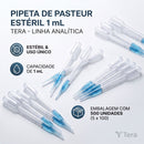 Pipeta Pasteur Estéril 1ml 500un - Tera Medical