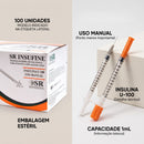 Seringa Insulina 0,5ml Com Agulha Fixa 25x0,60 100un - SR