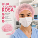 Touca Descartável Com Elástico Rosa 100un - Medix