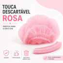 Touca Descartável Com Elástico Rosa 100un - Medix