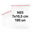 Saco Com Fecho Zip Lock Hermético N03 7x10,5cm 100un - Talge