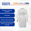 Avental Descartável Branco Manga Longa 30G 10un - Inoven