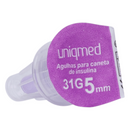 Agulha Descartável Para Caneta de Insulina 5x0,25mm 31G 7un - Uniqmed
