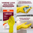 Luva de Limpeza Látex Multiuso Amarela Tamanho G 1 Par - Vabene