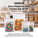 Saco Com Fecho Zip Lock Hermético N07 14x20cm 50un - Vabene