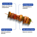 Espeto Churrasco A Granel 18cm 1000un - Vabene
