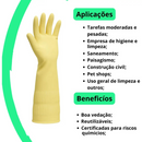 Luva de Látex Ranhurada Cano Longo 1 Par - Vabene