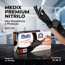 Luva de Procedimento Nitrílica Preta Sem Pó 100un - Medix