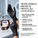 Luva de Procedimento Nitrílica Preta Sem Pó 100un - Medix