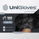 Luva de Procedimento Látex Preta Com Pó 100un - Unigloves