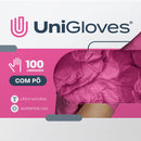 Luva de Procedimento Látex Rosa Com Pó 100un - Unigloves