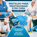Luva de Procedimento Nitrílica Sem Pó Azul 100un - Nobre