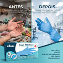 Luva de Procedimento Nitrílica Sem Pó Azul 100un - Nobre