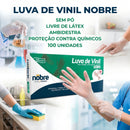 Luva de Vinil Sem Pó 100un - Nobre