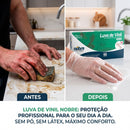 Luva de Vinil Sem Pó 100un - Nobre