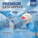Luva de Procedimento Nitrílica Azul Sem Pó 100un - Descarpack