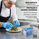 Luva de Procedimento Nitrílica Azul Sem Pó 100un - Descarpack